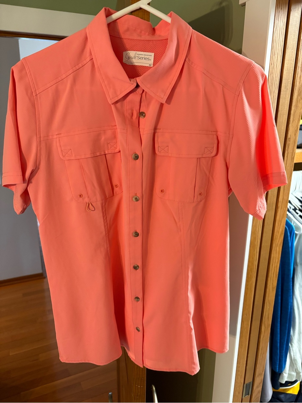 Gander Mountain Coral Pink Short Sleeve Button-Down Shirt